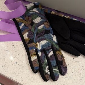 Beautiful shades of blue, green, and purple gloves